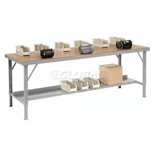 Heavy-Duty Extra Long Assembly Workbench Hardboard Top - Gray L54899