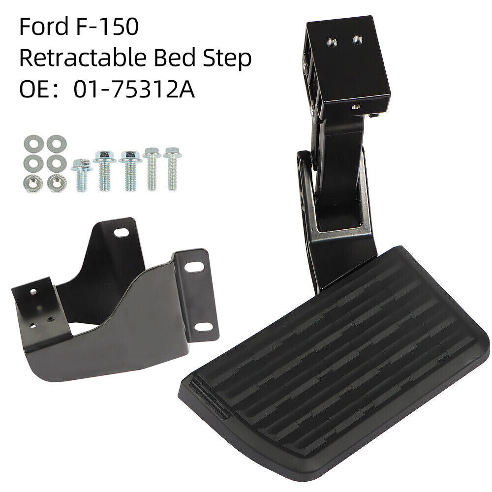 Left Side Rear Truck Aluminium Bed Side Steps For 2015-2019 Ford F-150 V326