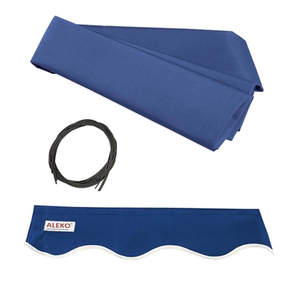 13 x 10 ft. Black Frame Retractable Patio Canopy Awning Blue P874843