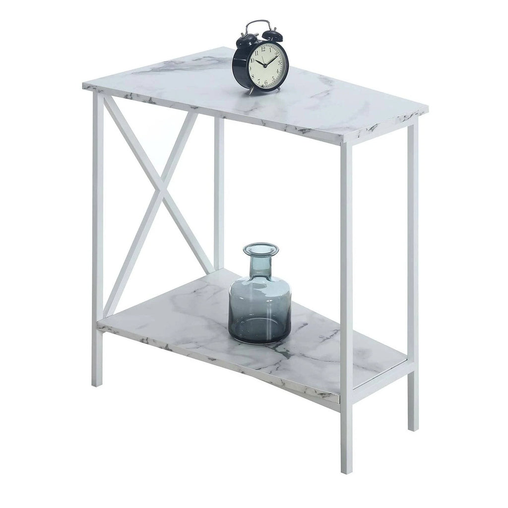 White Wedge End Table K835