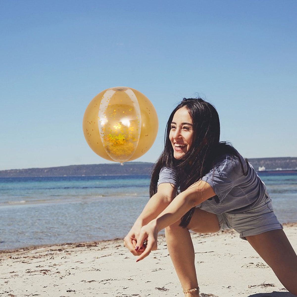 Golden Transparent Beach Balls G78862