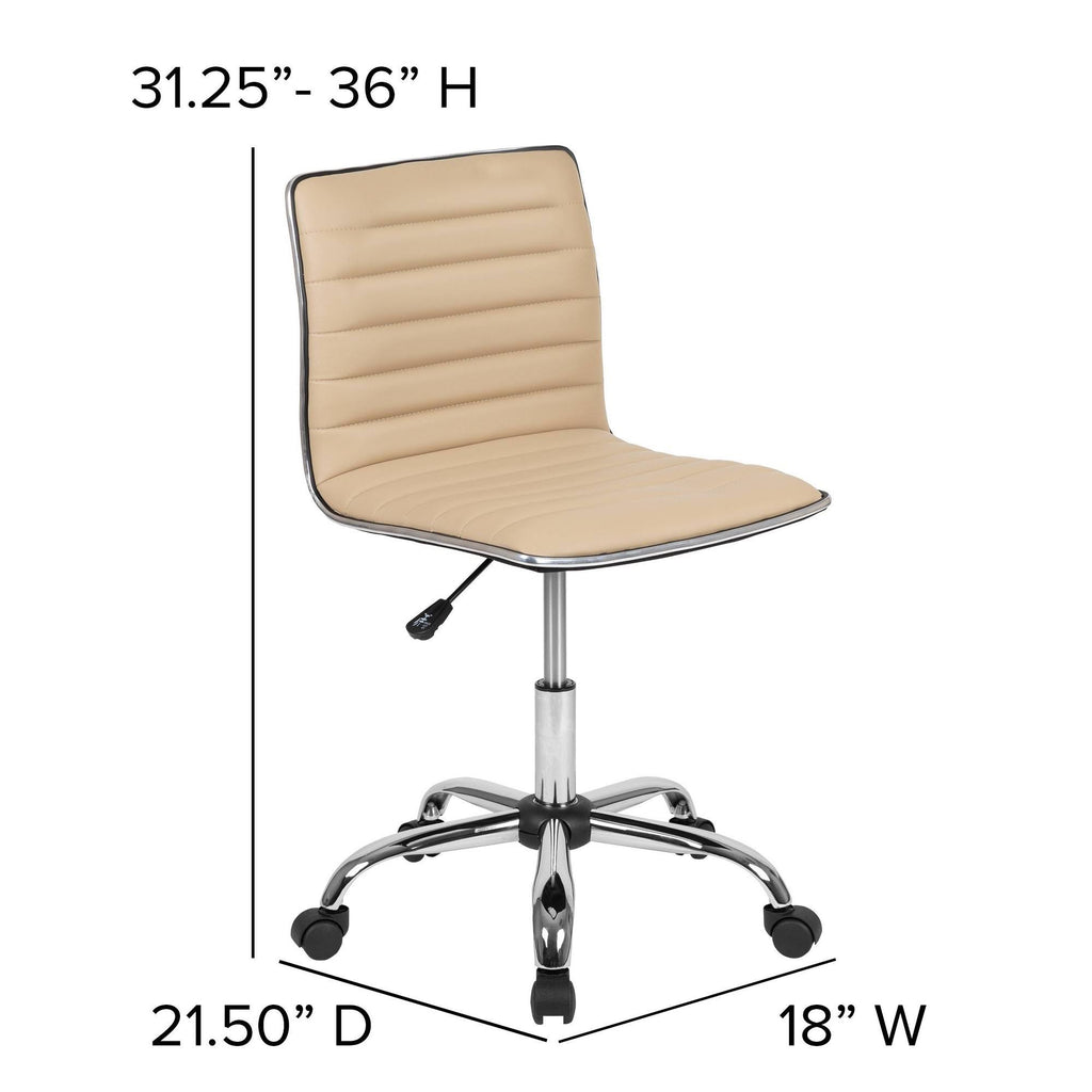 Tan Ribbed Swivel Task Office Chair I2876