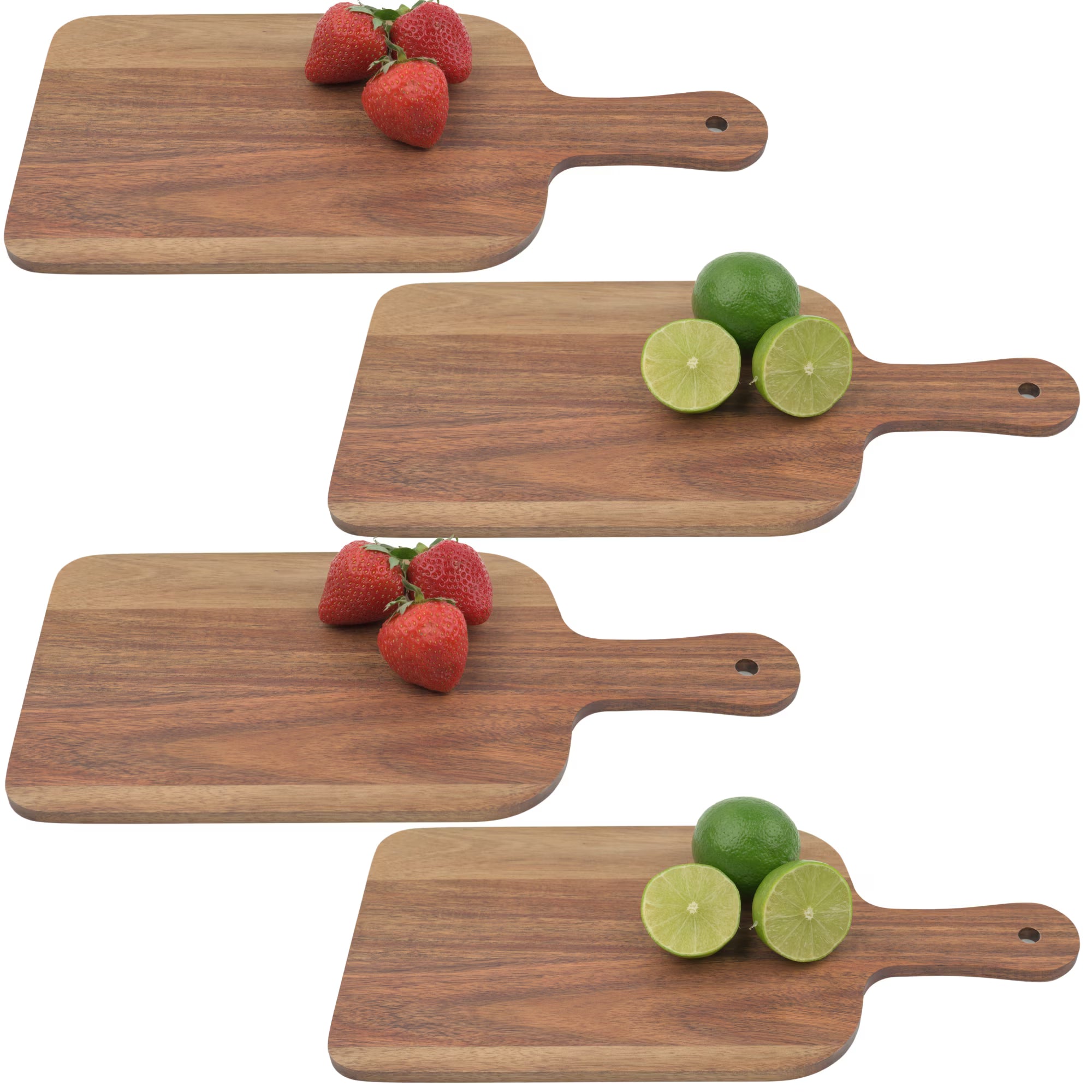 Acacia Paddle Shaped Cutting Board, 4 Pcs A380