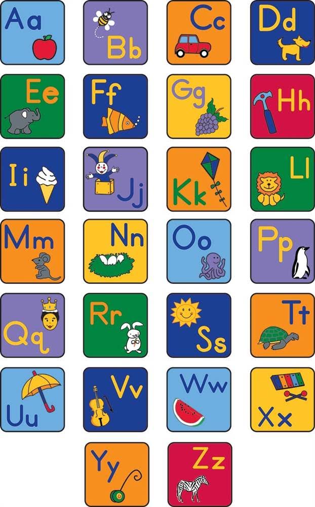 Alphabet Seating Squares with Images (Set of 26) R174