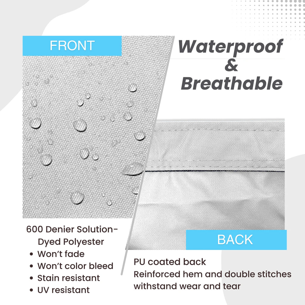 White 600D Waterproof Mainsail Boom Cover, Boom Length 11'-12' J415349