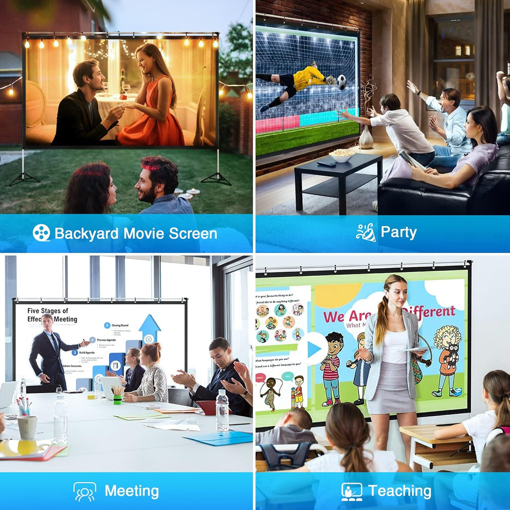 120 Inch 16:9 4K HD Projector Screen with Stand B2819