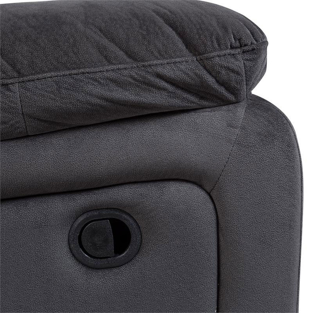 Steel Gray Plush Reclining Sofa R2171