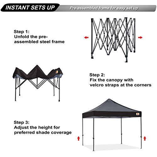 Black 10 x 10-Feet Commercial Instant Pop Up Tent with Carrying Bag I392