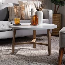 Round Faux Marble Top Coffee Table I391
