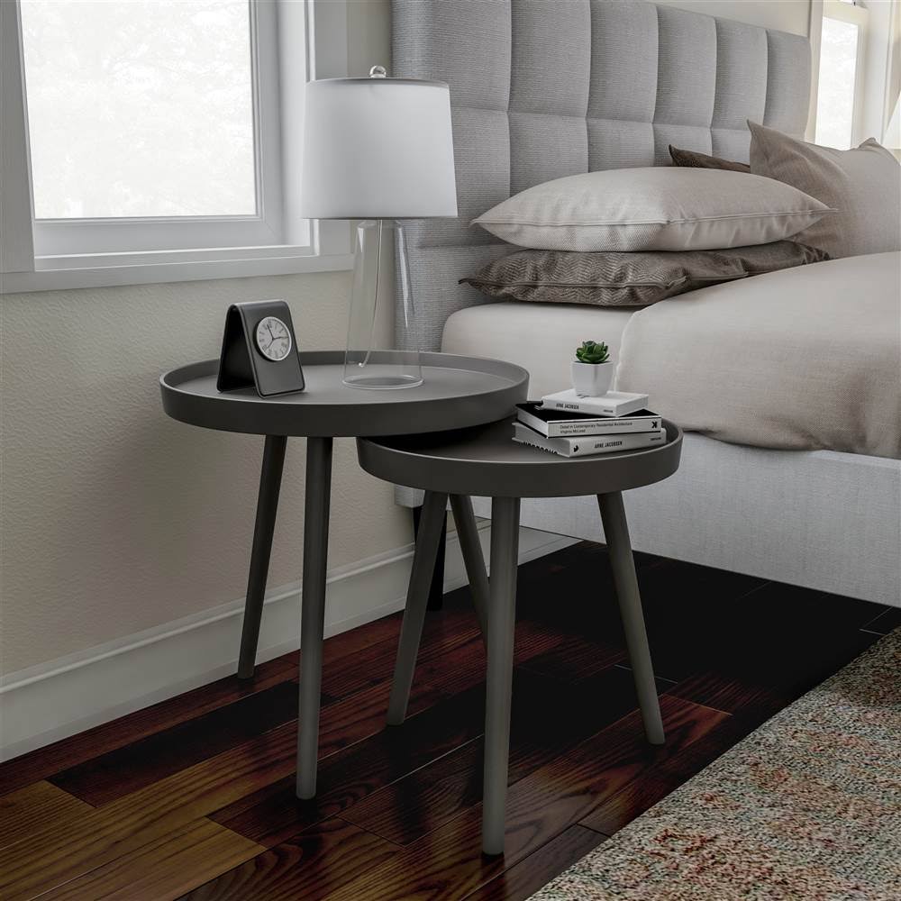 2-pc Nesting Table Set in Slate Gray Finish E405796