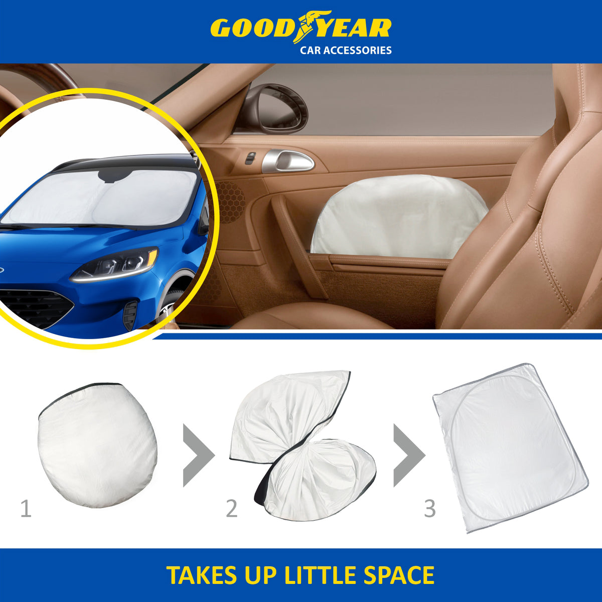 Foldable Windshield Sun Shade for Ford Escape 2020-2023 C8693