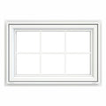 White Vinyl Awning Window with Colonial Grids O6764