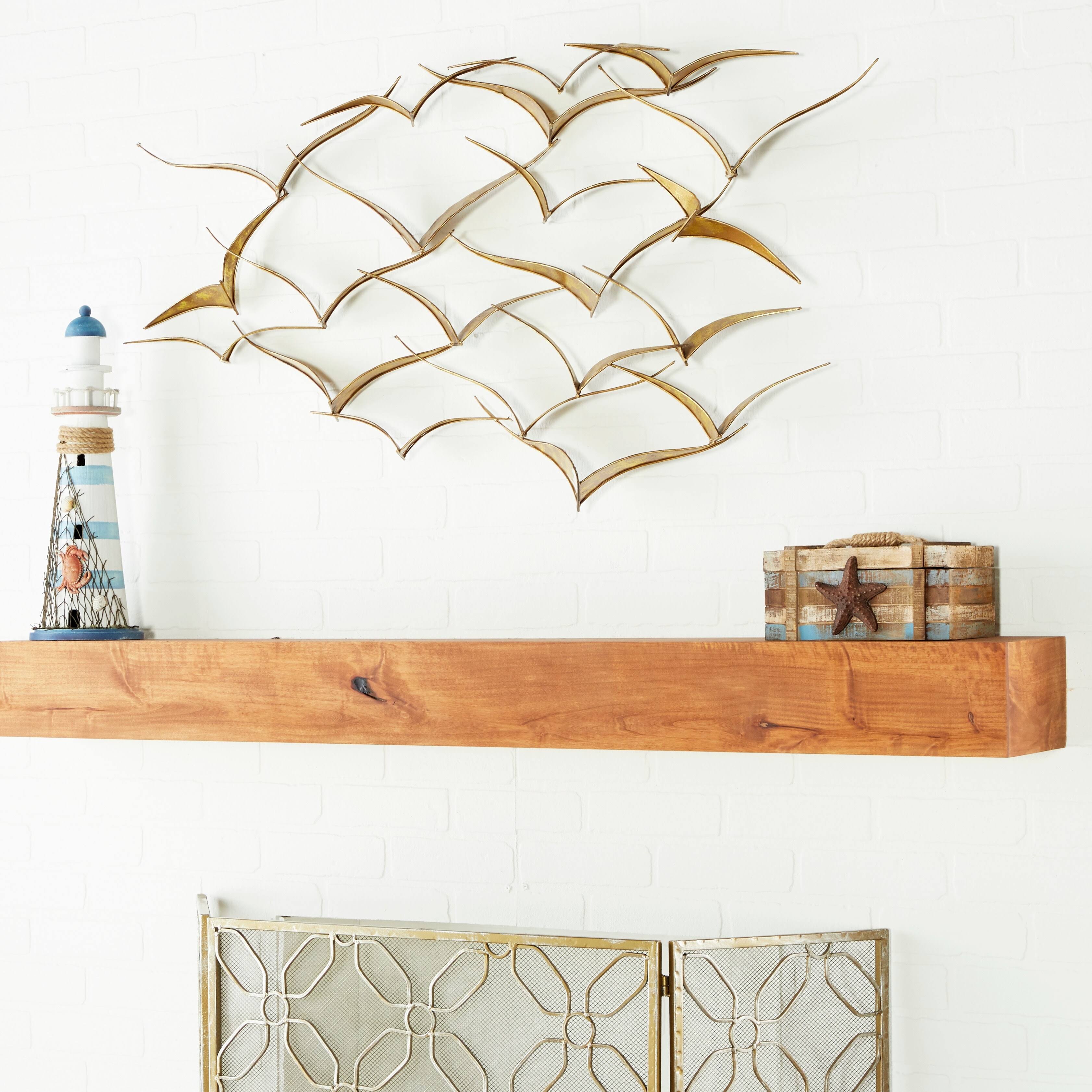 Metal Flocking Birds Decorative R1527