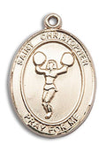 14kt Gold Filled Cheerleading Medal Pendant Necklace F695