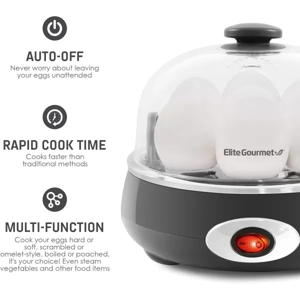 Charcoal Grey 7 Egg Capacity Electric Egg Cooker B9599