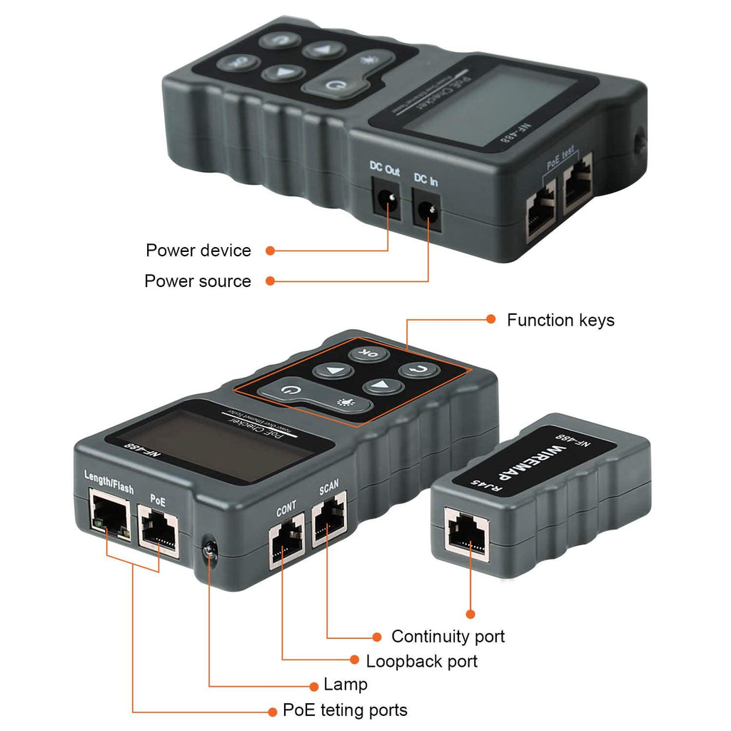 RJ45 Ethernet Tester with POE M5103