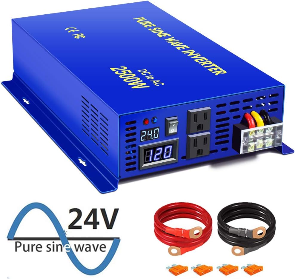 Pure Sine Wave Power Inverter 2500 Watt with Dual AC Receptacles D528