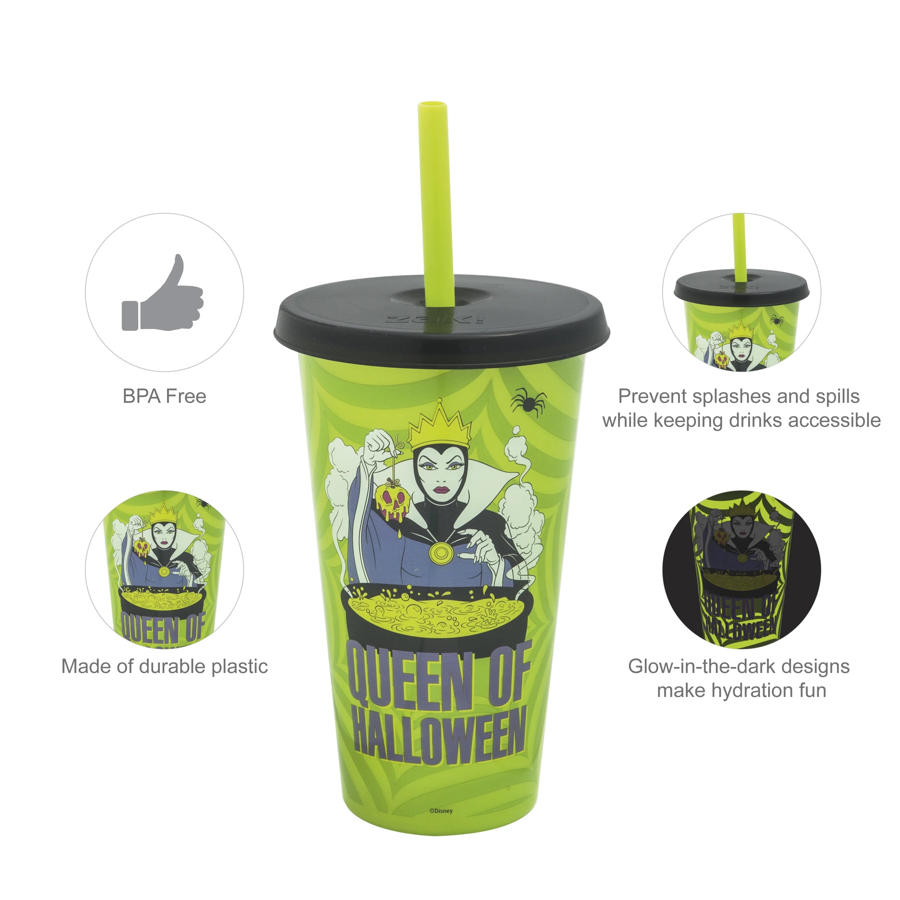 4 pcs 25 oz Glow in the Dark Plastic Tumbler Set T784061
