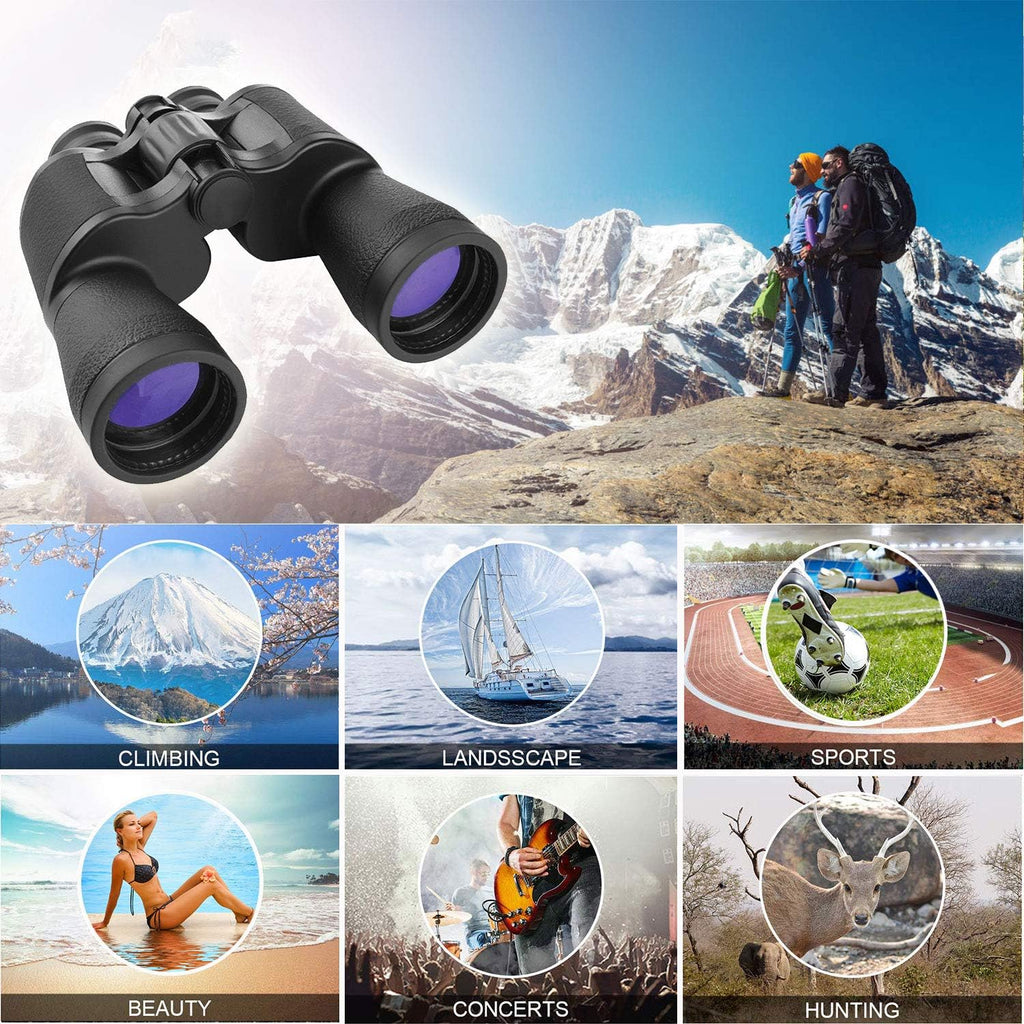 20x50 Compact HD Waterproof Binoculars with Strap Carrying Bag H44642
