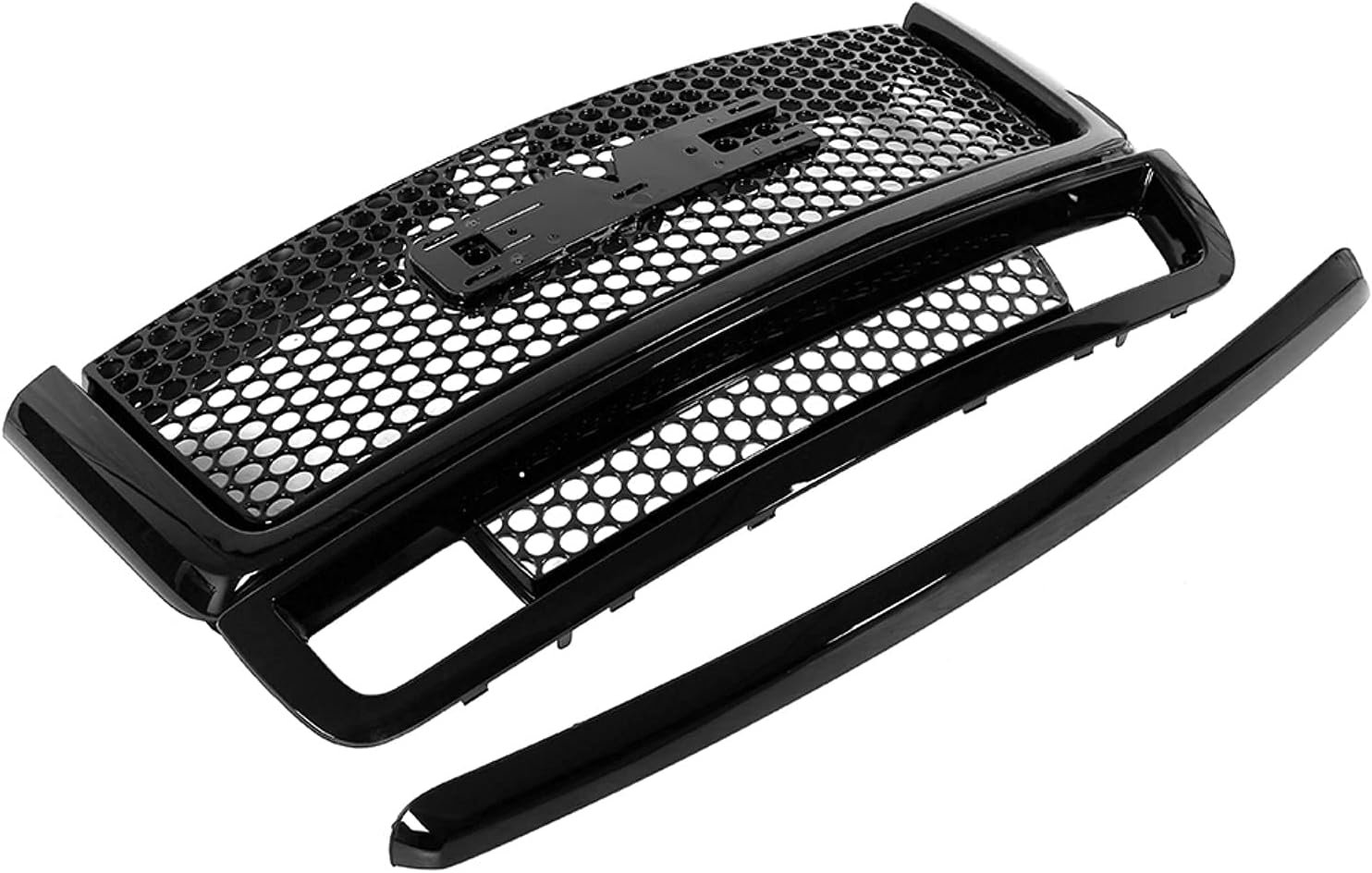 Mesh Glossy Black Front Hood Molding Trim and Grille J959159