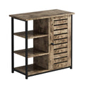 Gray 3 Open Shelves and Door Storage Accent Cabinet with Metal Frame O209