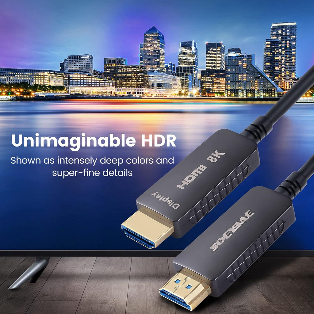 8K HDMI Fiber Optic Cable HDMI 2.1, 100ft, Pack of 2 J6624