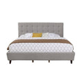 King Sized Gray Linen Panel Headboard D18754