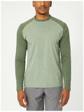 Green Long-Sleeve Baseball Fitness T-Shirt Y631