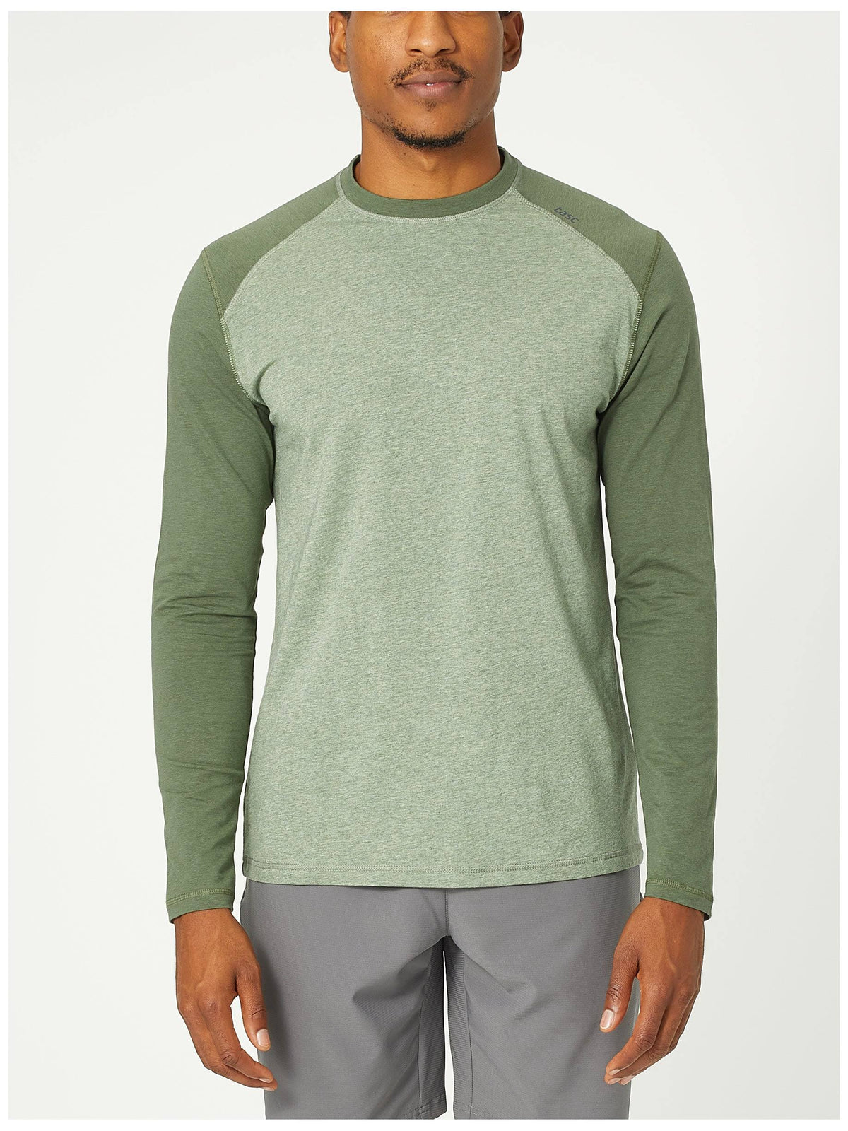 Green Long-Sleeve Baseball Fitness T-Shirt Y631