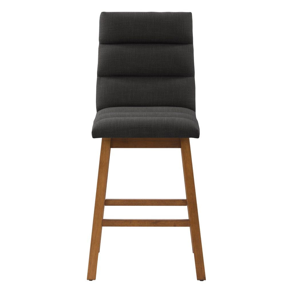 Dark Gray Fabric Barstool - Set of 2 W9698