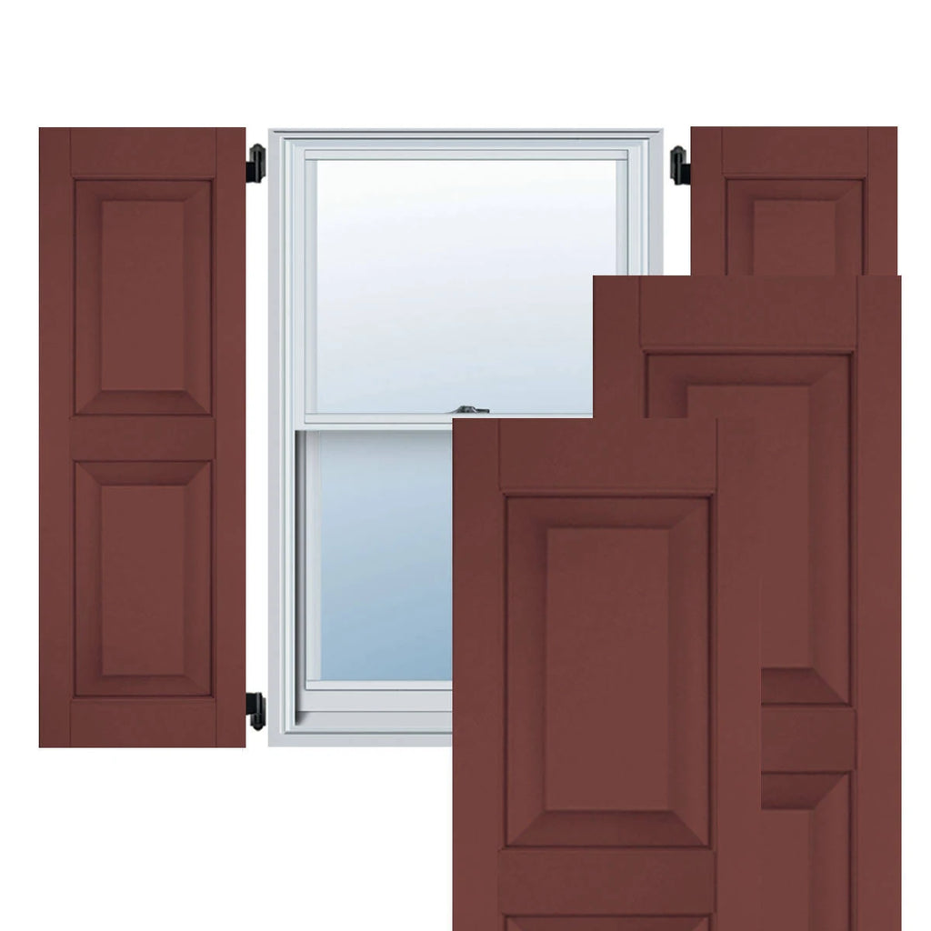 12 in. x 47 in. Exterior Real Wood Pine Raised Panel Shutters Pair C2589