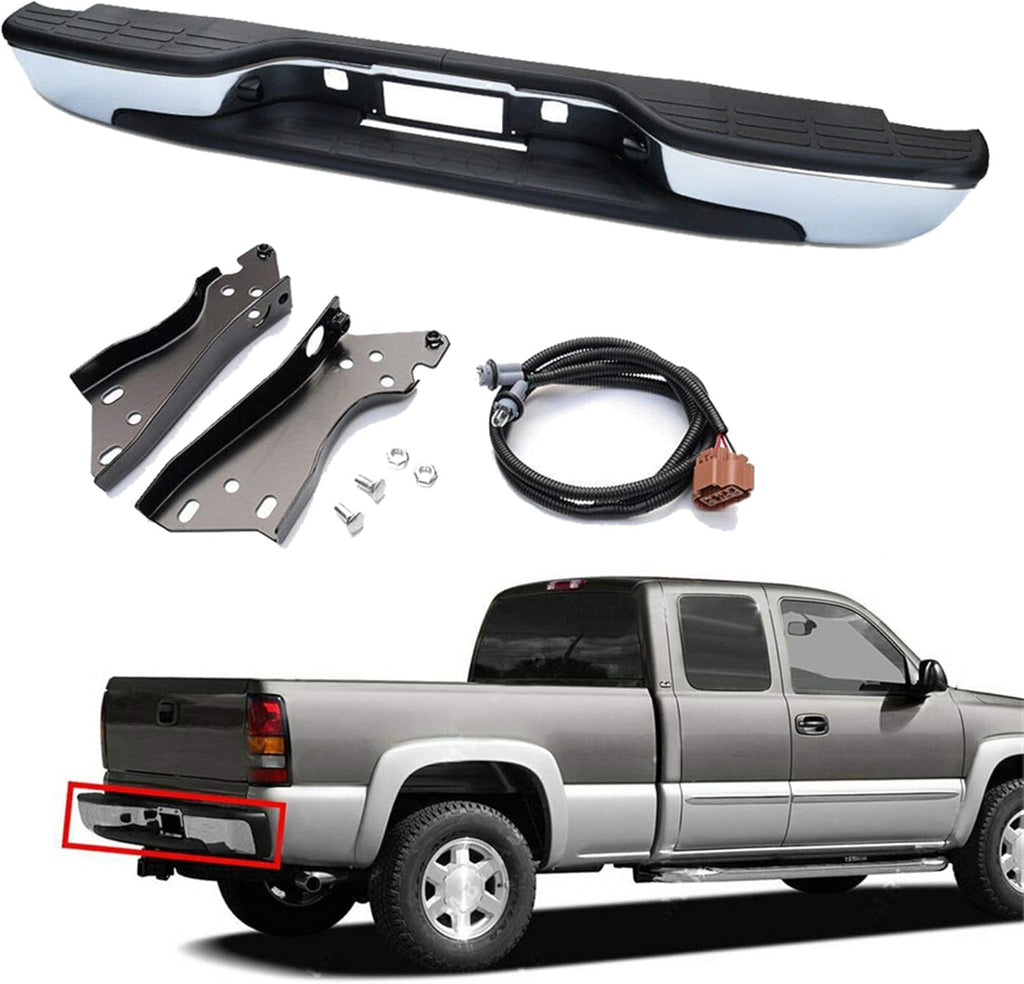 Chrome Rear Step Bumper for GMC Sierra Chevrolet Silverado 1999-2007 Q28709
