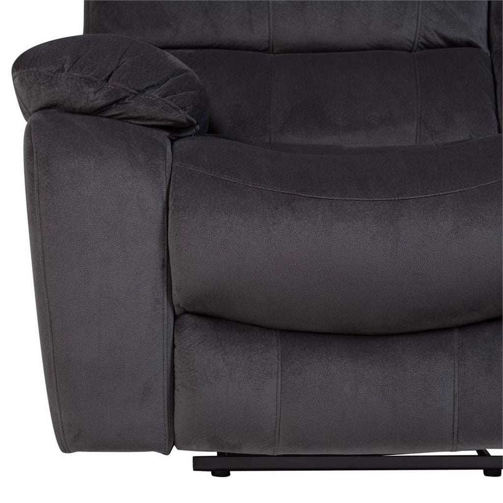 Steel Gray Plush Reclining Sofa R2171