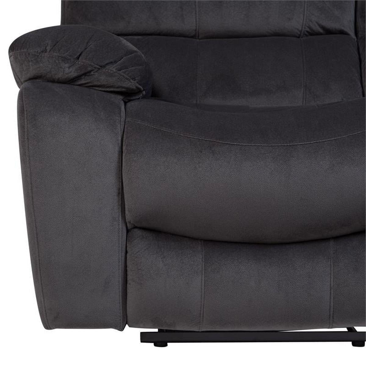 Steel Gray Plush Reclining Sofa R2171