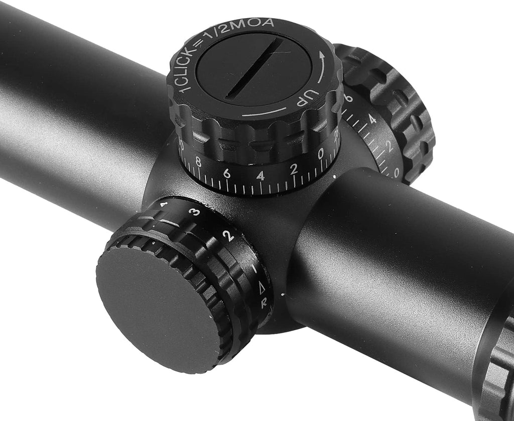 1-5x24 Rifle Scope SFP Tactical Optic Sight with Adjustment Lock Includes Scope Mount Rear Optical Glass Pack of 2 D766