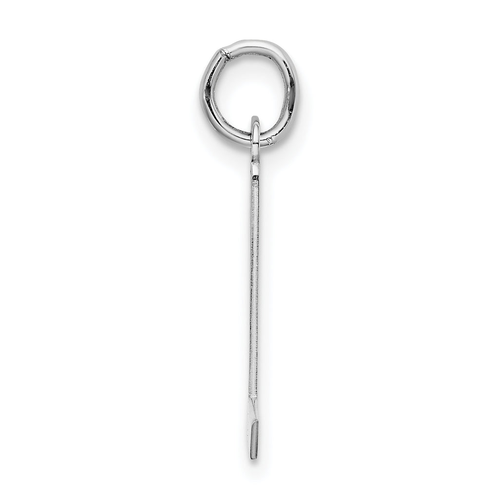 Sterling Silver Rhodium-Plated Initial Charm Pendant with Rope Chain Necklace 18'' K50120