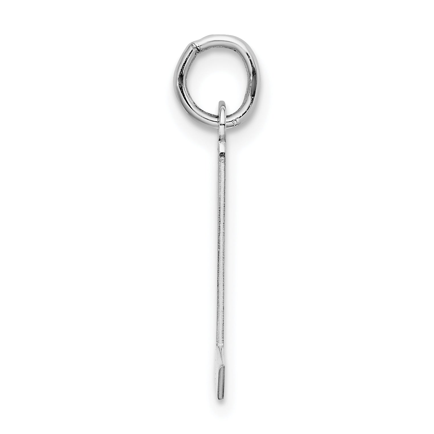 Sterling Silver Rhodium-Plated Initial Charm Pendant with Rope Chain Necklace 18'' K50120