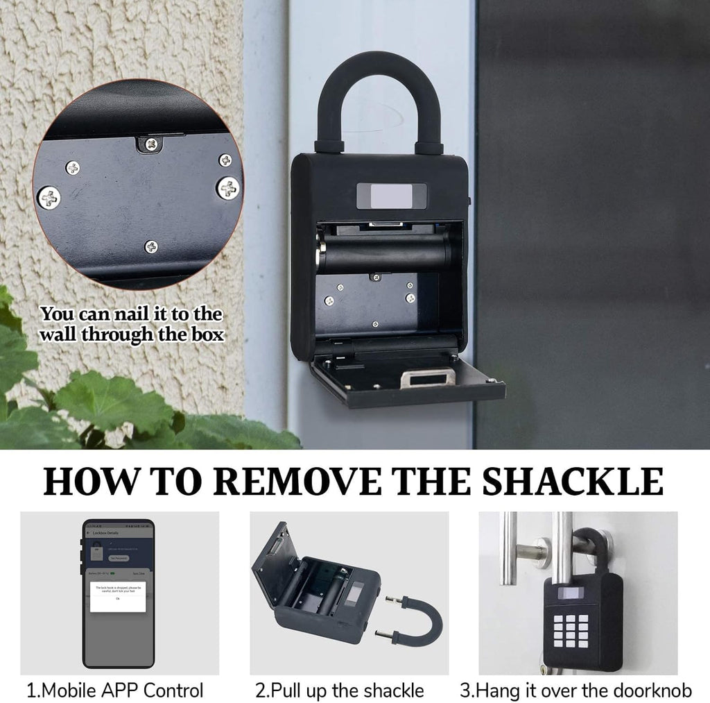 Black Bluetooth Smart Security Lock Box V3656