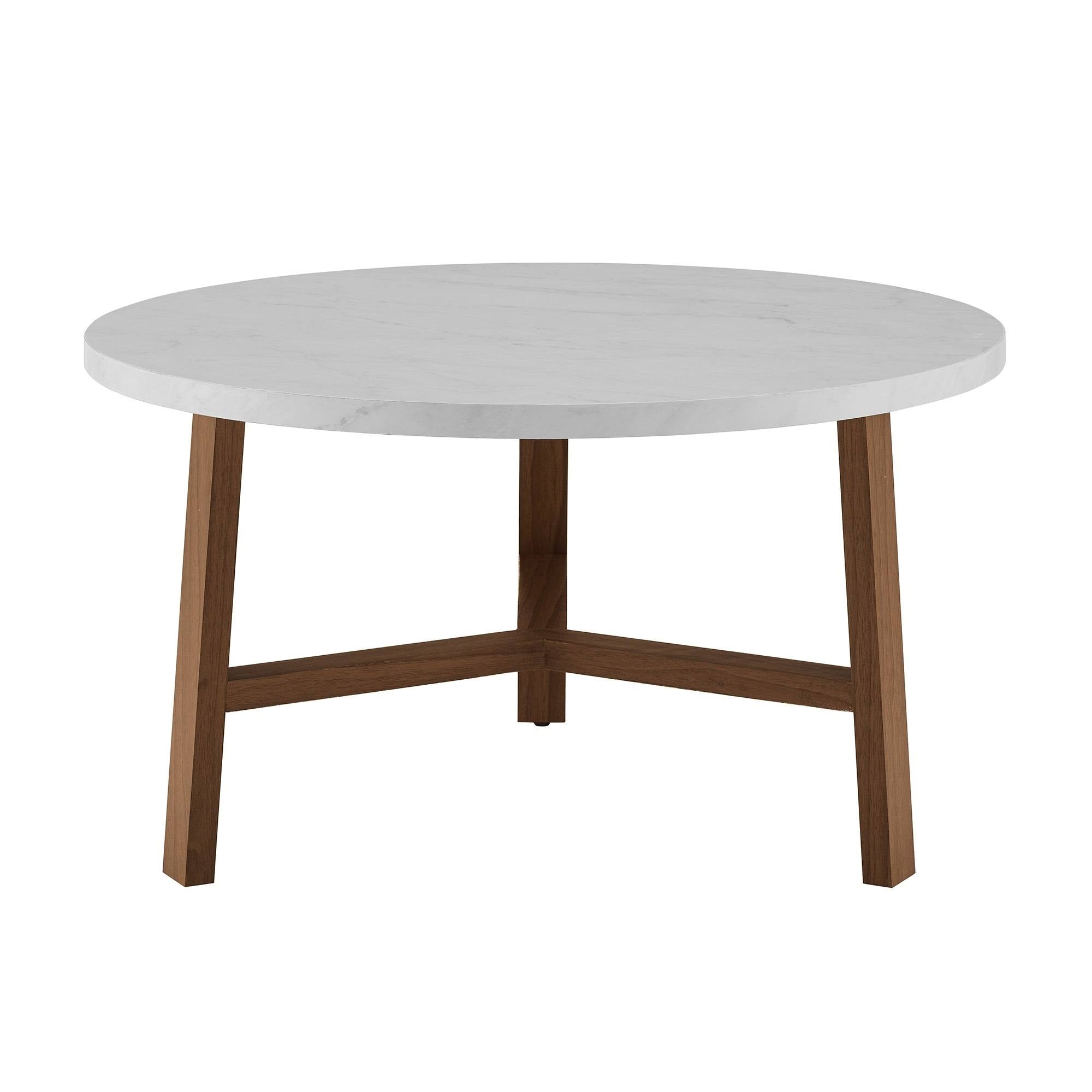 Round Faux Marble Top Coffee Table I391