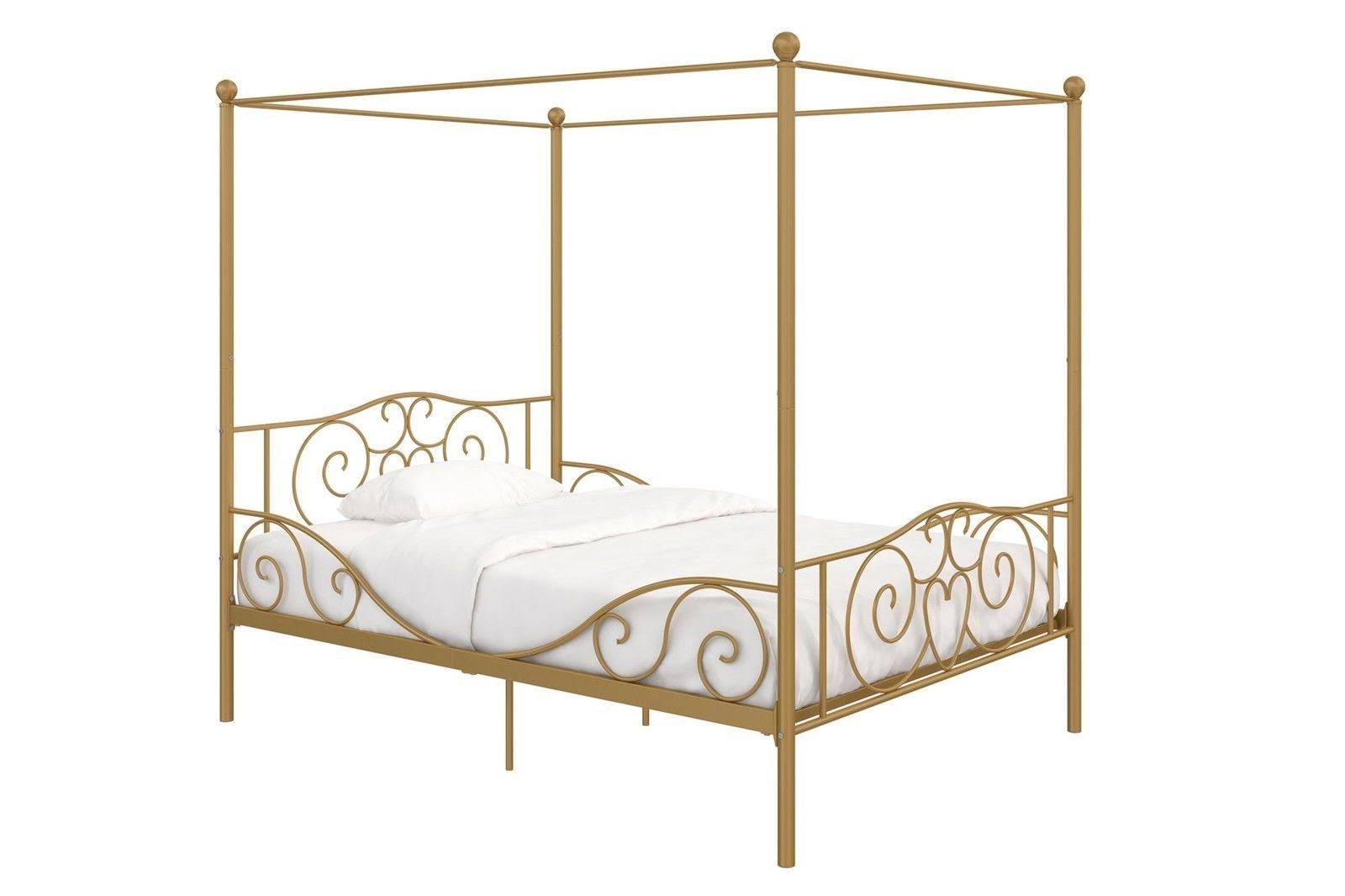 Gold Full Size Metal Canopy Bed Frame V360282
