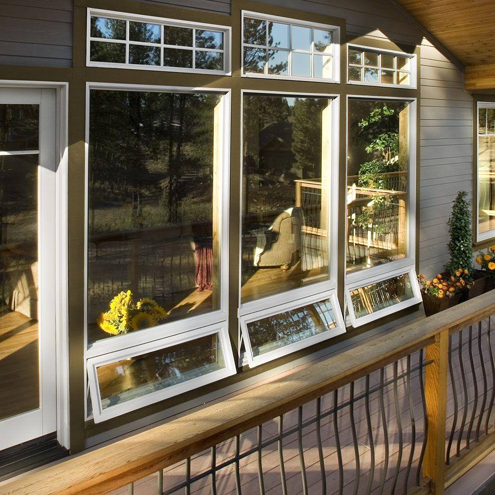 White Vinyl Awning Window with Colonial Grids O6764