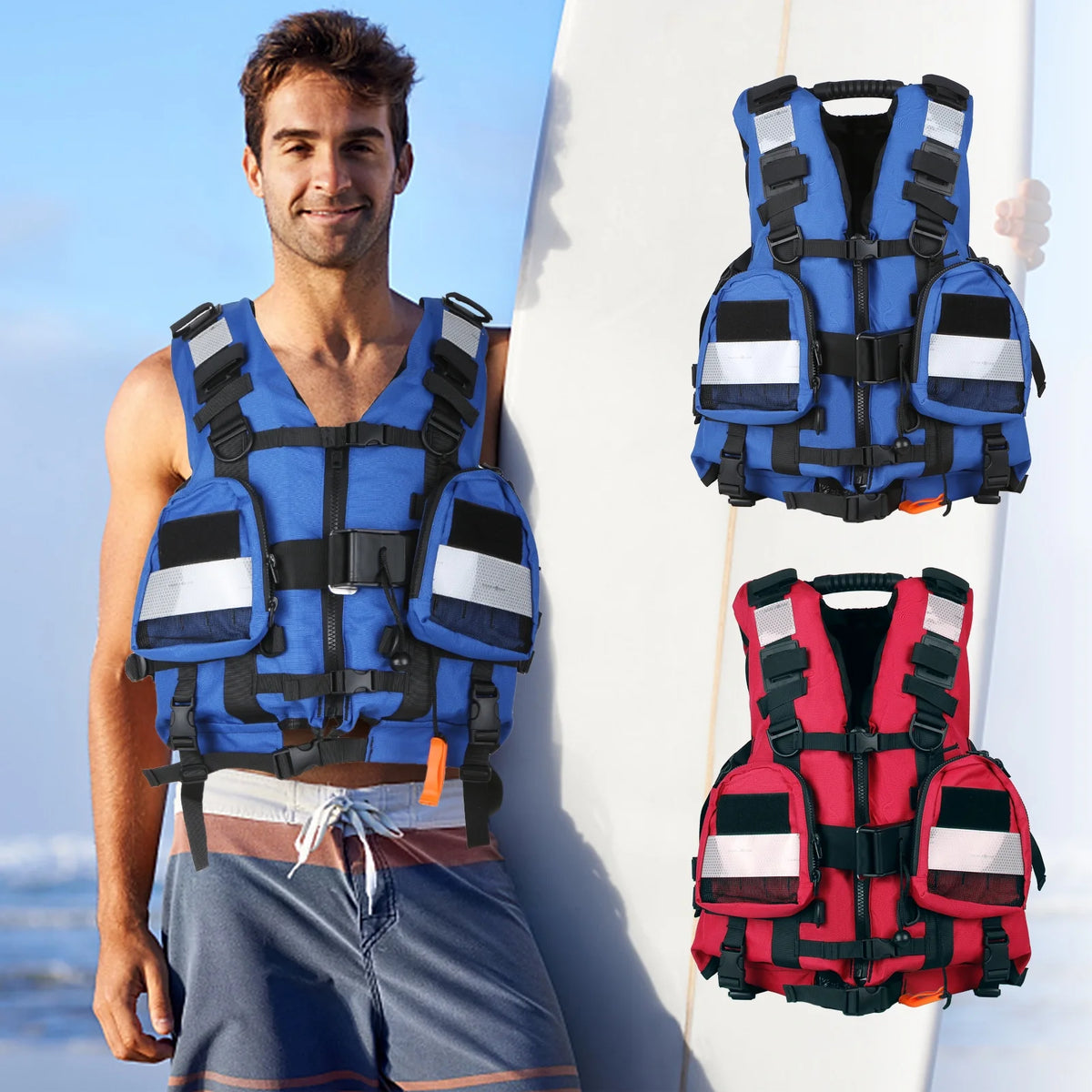 Adult Safety Float Suit for Water Sports Kayaking Fishing Surfing Canoeing Survival Jacket J328