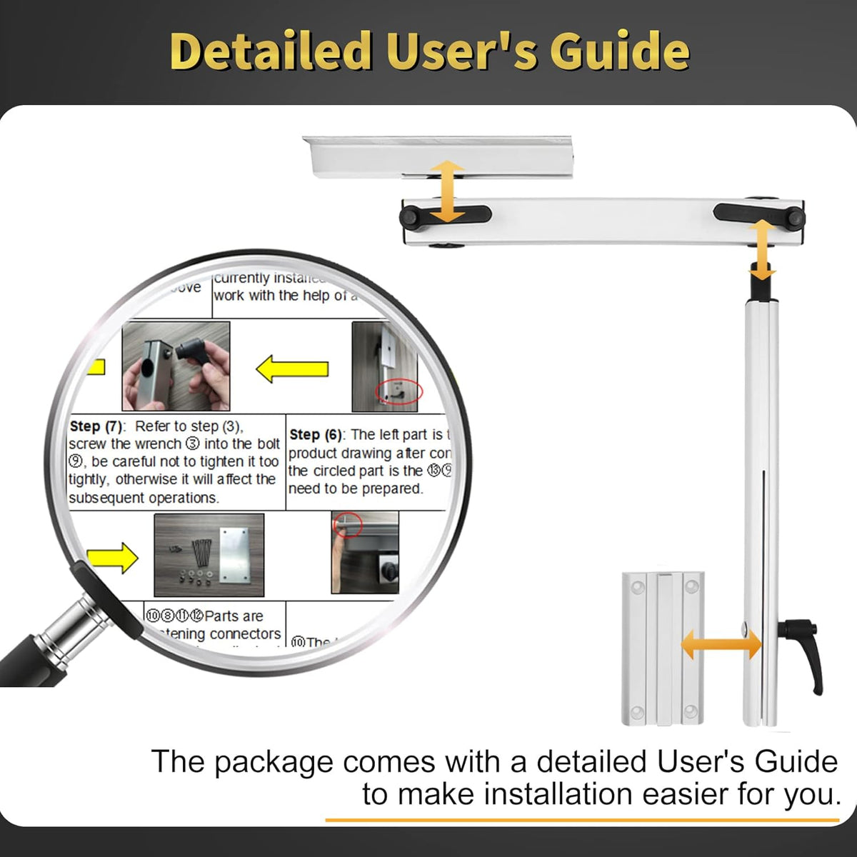Removable 360 Degree Rotation Aluminum Alloy Height Adjustable Table Leg Bracket K61024