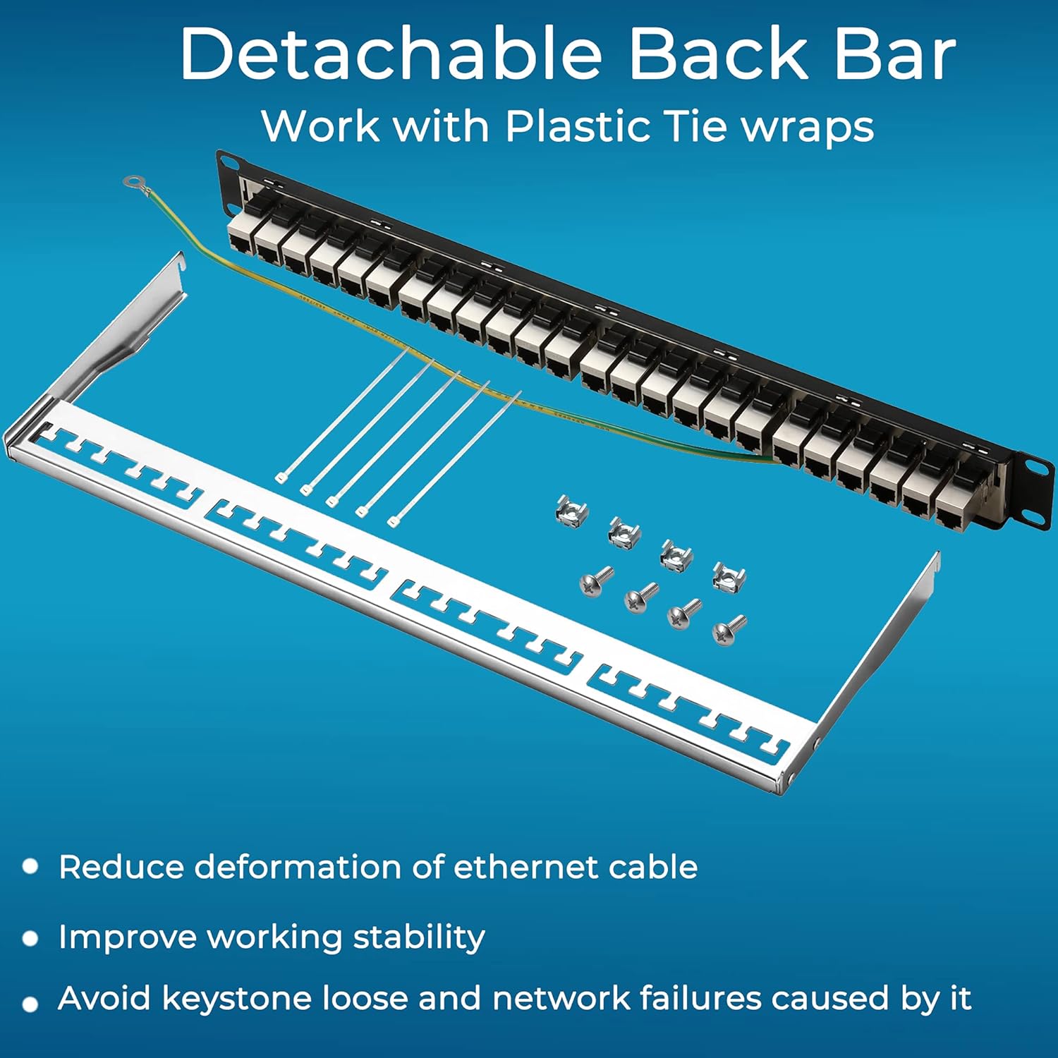 24 Port Cat6A Shielded Patch Panel 1U H814