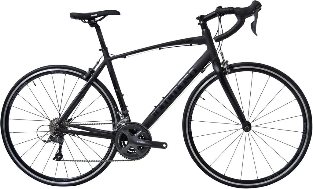 Matte Black Aluminum Road Bike with Carbon Fork F315