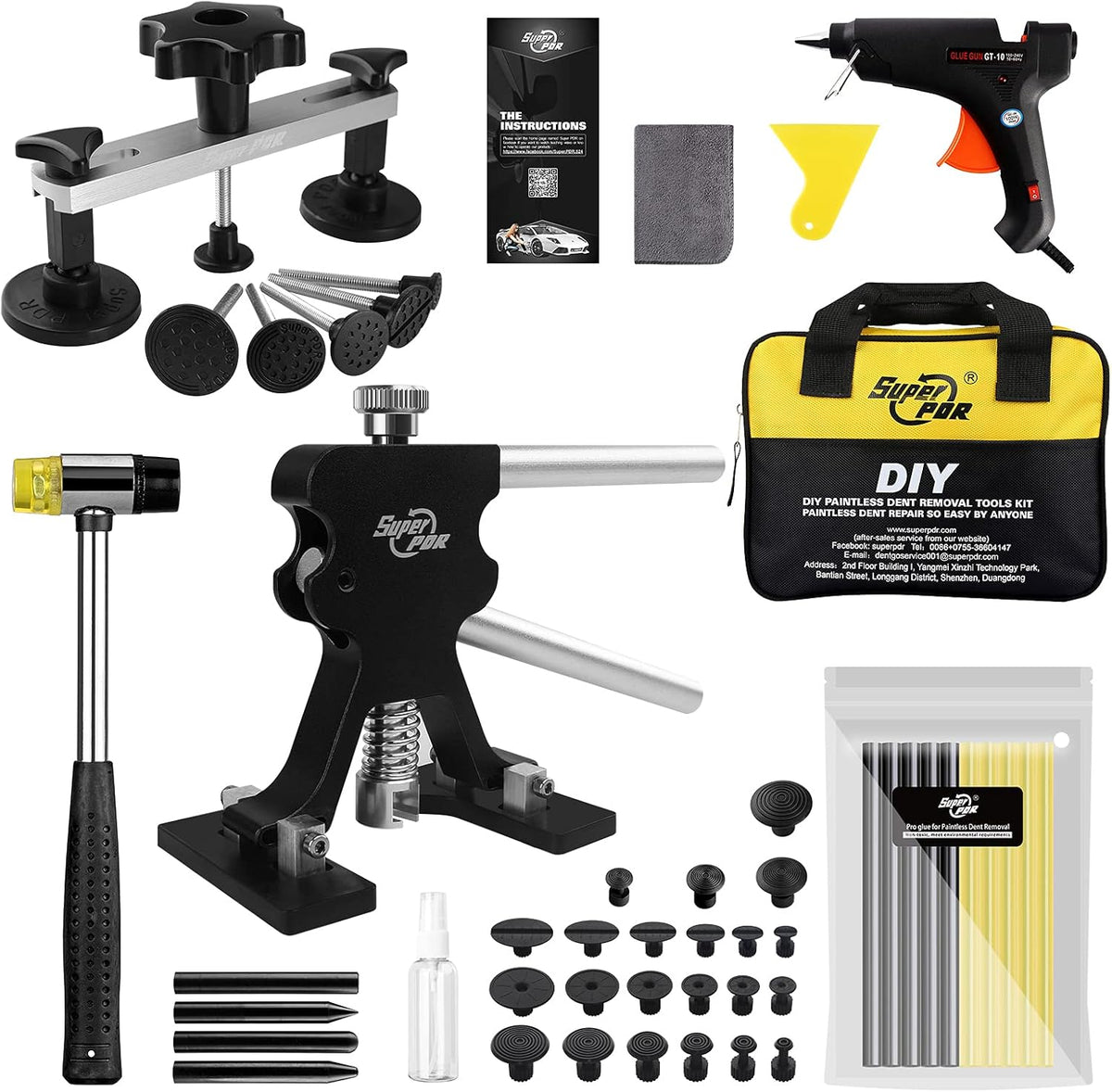 32pcs Dent Repair Tool Kit Dent Puller Dent Removal Pulling Tabs Bridge Dent Removal Tools S1276