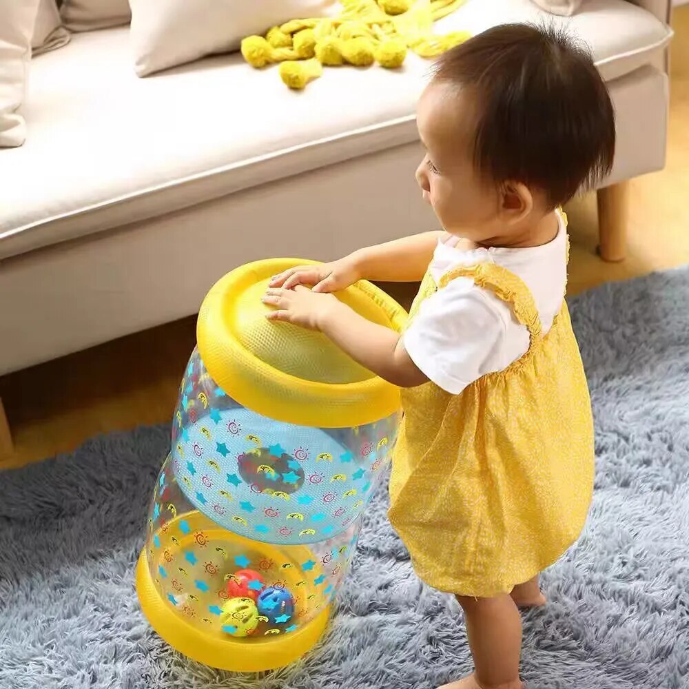 Inflatable Baby Crawling Roller Toy with Rattle and Ball PVC Early Educational Toy I386400