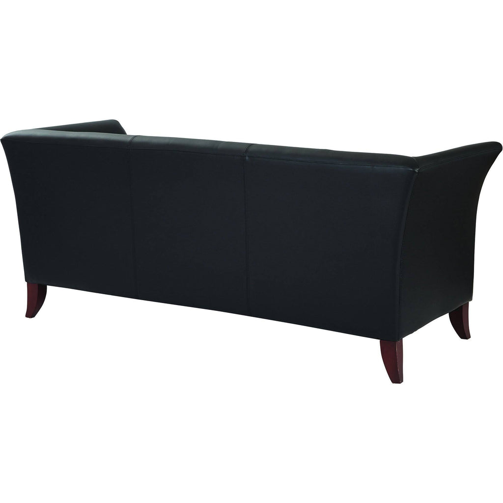 Black Faux Leather Sofa L548