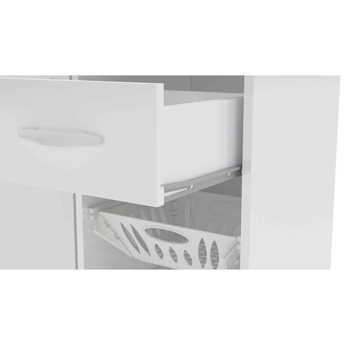 White Compact Kitchen Storage Cabinet B7799