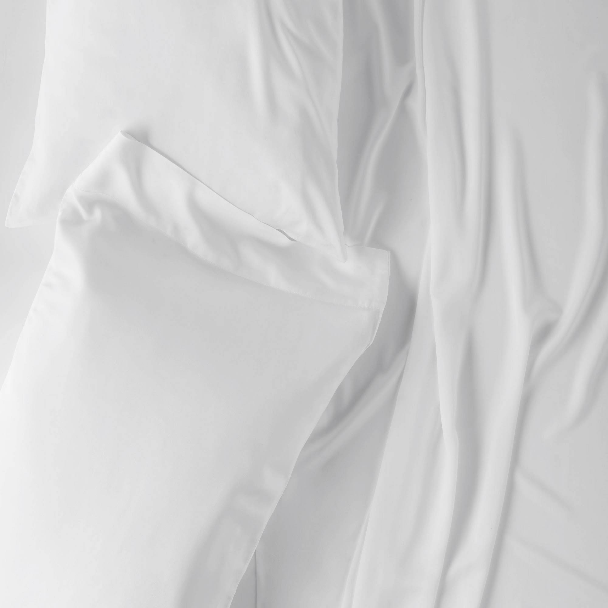 California King 400 Thread Count Washed Lyocell Solid Sheet Set White Y2831